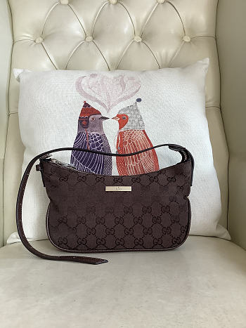 Colestore Gucci Lady Lunetta small shoulder bag dark brown GG canvas 22x14x5.5cm