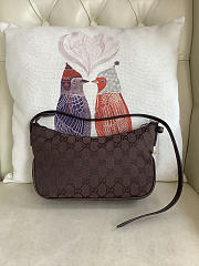 Colestore Gucci Lady Lunetta small shoulder bag dark brown GG canvas 22x14x5.5cm - 5