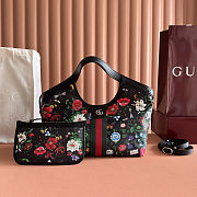 Colestore Gucci Giglio small tote bag black and multicolor Flora net 25 x 20 x15cm - 1