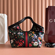 Colestore Gucci Giglio small tote bag black and multicolor Flora net 25 x 20 x15cm - 3