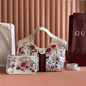 Colestore Gucci Giglio small tote bag white and multicolor net 25 x 20 x15cm