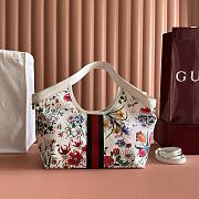 Colestore Gucci Giglio small tote bag white and multicolor net 25 x 20 x15cm - 3