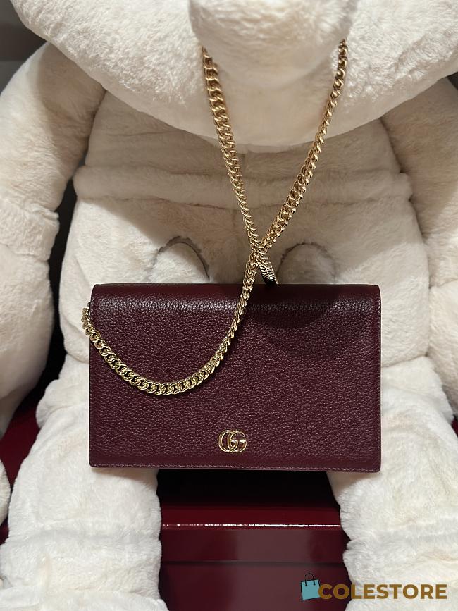 Colestore Gucci Bi-color GG Marmont wallet on chain Rosso Ancora Red and Pink Leather 20x12.5x4cm - 1