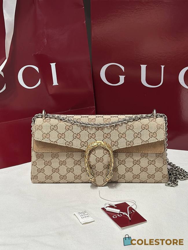 Colestore Gucci  Dionysus medium shoulder bag sand and brown GG canvas 28x14x7cm - 1