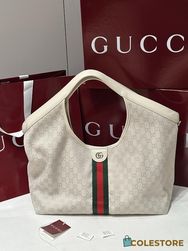Colestore Gucci Giglio Large Tote Bag in ivory GG canvas 42(60)  × 47  × 16 cm - 1