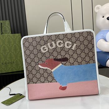 	 Colestore Gucci Children's GG Tote Bag with Dachshund Motif 25 x 28.5 x 11cm 