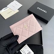 Colestore Chanel CLASSIC CARD HOLDER   Grained Calfskin & Gold-Tone Metal Light Pink 11x7.5cm - 5