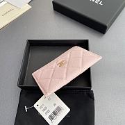 Colestore Chanel CLASSIC CARD HOLDER   Grained Calfskin & Gold-Tone Metal Light Pink 11x7.5cm - 4