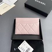 Colestore Chanel CLASSIC CARD HOLDER   Grained Calfskin & Gold-Tone Metal Light Pink 11x7.5cm - 3