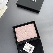 Colestore Chanel CLASSIC CARD HOLDER   Grained Calfskin & Gold-Tone Metal Light Pink 11x7.5cm - 2
