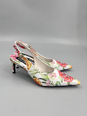 Colestore Dolce & Gabbana Floral-Print Charmeuse Slingback Pumps  - 1