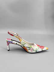 Colestore Dolce & Gabbana Floral-Print Charmeuse Slingback Pumps  - 5
