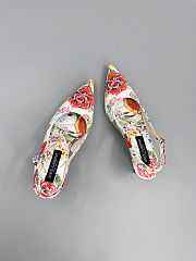 Colestore Dolce & Gabbana Floral-Print Charmeuse Slingback Pumps  - 4