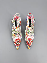 Colestore Dolce & Gabbana Floral-Print Charmeuse Slingback Pumps  - 3