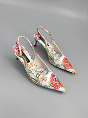 Colestore Dolce & Gabbana Floral-Print Charmeuse Slingback Pumps  - 2
