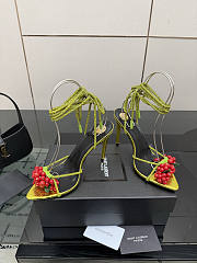 Colestore Saint Laurent YSL MON CHÉRI sandals in suede and rhinestones in Yellow - 2