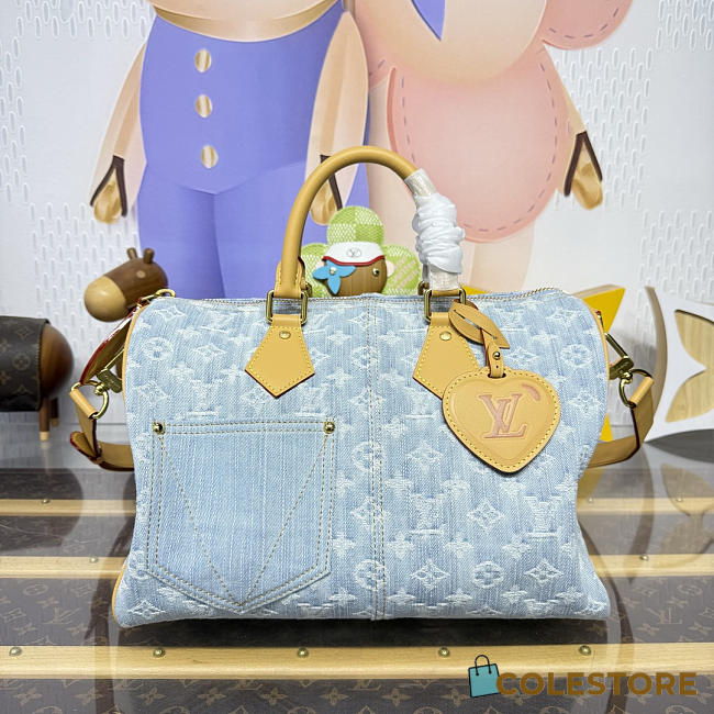 Colestore Louis Vuitton LV Qixi Festival Limited Edition Speedy P9 Bandoulière 30 Monogram Denim  M2A209 34x19x22cm - 1