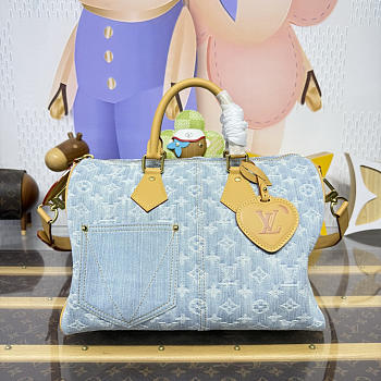 Colestore Louis Vuitton LV Qixi Festival Limited Edition Speedy P9 Bandoulière 30 Monogram Denim  M2A209 34x19x22cm