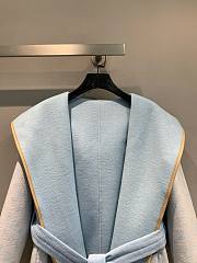 Colestore Louis Vuitton Double Face Cashmere Hooded Wrap Coat Light Blue - 4