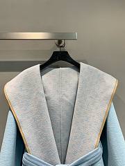 Colestore Louis Vuitton Double Face Cashmere Hooded Wrap Coat Light Blue - 5