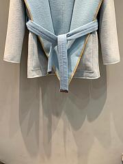 Colestore Louis Vuitton Double Face Cashmere Hooded Wrap Coat Light Blue - 3