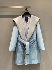 Colestore Louis Vuitton Reversible Signature Hooded Wrap Coat Light Blue - 1