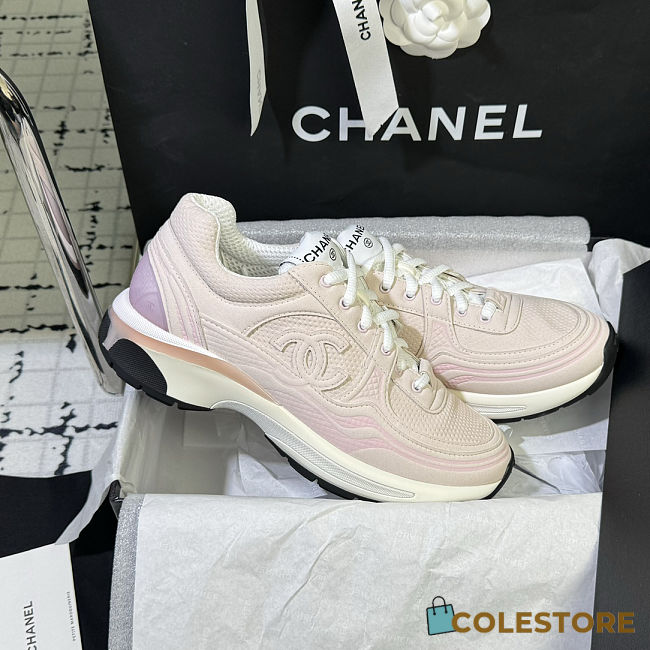 Colestore Chanel Sneakers Mesh, Suede Calfskin & Calfskin Light Pink - 1
