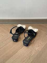 Colestore Chanel Sandals in Grosgrain Black and Ivory - 6