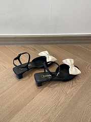 Colestore Chanel Sandals in Grosgrain Black and Ivory - 4