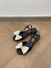 Colestore Chanel Sandals in Grosgrain Black and Ivory - 3