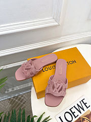 Colestore Louis Vuitton LV Isola Flat Mule Dusty Pink Suede baby goat leather - 4