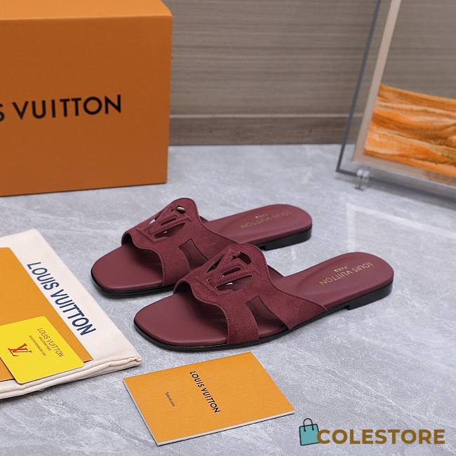 Colestore Louis Vuitton LV Isola Flat Mule Bordeaux Suede baby goat leather - 1