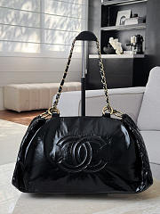 Colestore Chanel Vinyl Rock and Chain Bowler Black Bag 56x26x16cm - 1
