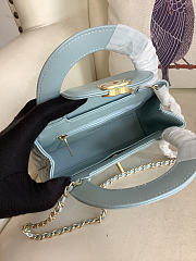 Colestore Chanel Blue Aged Calfskin Quilted Nano Kelly Shopper Aged Gold Hardware 13x19x7cm - 5