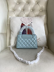 Colestore Chanel Blue Aged Calfskin Quilted Nano Kelly Shopper Aged Gold Hardware 13x19x7cm - 2