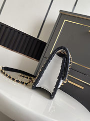Colestore   Chanel Flap bag, Lambskin, braided calfskin & gold-tone metal, White & Black 22x17x7cm - 3
