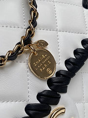 Colestore   Chanel Flap bag, Lambskin, braided calfskin & gold-tone metal, White & Black 22x17x7cm - 2