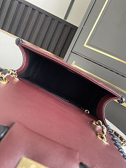 Colestore   Chanel Flap bag, Lambskin, braided calfskin & gold-tone metal, Burgundy & Black 22x17x7cm - 6