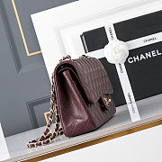 Colestore Chanel Burgundy Quilted Caviar Medium Classic Double Flap Bag Gold Hardware 25.5 × 15.5 × 6.5 cm - 6