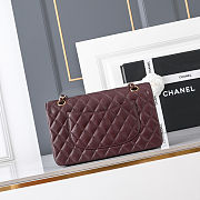 Colestore Chanel Burgundy Quilted Caviar Medium Classic Double Flap Bag Gold Hardware 25.5 × 15.5 × 6.5 cm - 4