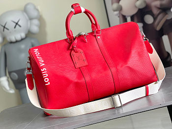 Colestore Louis Vuitton Epi Keepall Bandouliere 50 Vermillion Red 50 x 29 x 23 cm