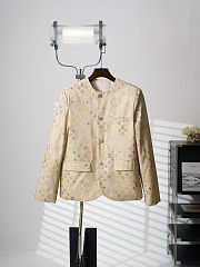 Colestore  Louis Vuitton Collarless Bouclette Jacket Beige  - 3