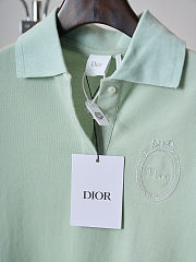 Colestore Dior Médaillon Embroidered Polo Shirt Green Cotton-Blend Piqué - 4