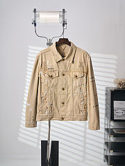Colestore Louis Vuitton Embellished Denim Trucker Jacket Beige - 1
