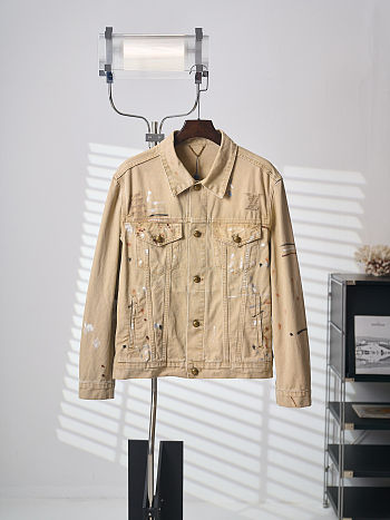 Colestore Louis Vuitton Embellished Denim Trucker Jacket Beige