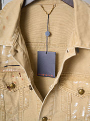 Colestore Louis Vuitton Embellished Denim Trucker Jacket Beige - 3