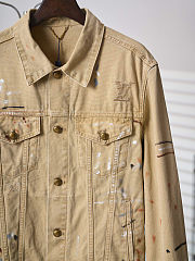 Colestore Louis Vuitton Embellished Denim Trucker Jacket Beige - 2