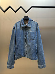 Colestore Dior Zipped Jacket Blue Cotton Twill  - 1