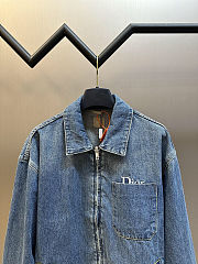 Colestore Dior Zipped Jacket Blue Cotton Twill  - 4