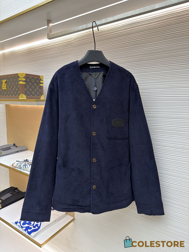 Colestore Louis Vuitton Corduroy Collarless Jacket Night Sky - 1
